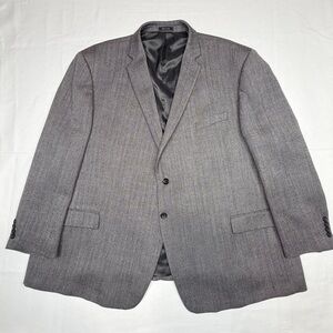 Joseph & Feiss Blazer Mens 58R Gray Herringbone 100% Wool Sport Coat Jacket EUC